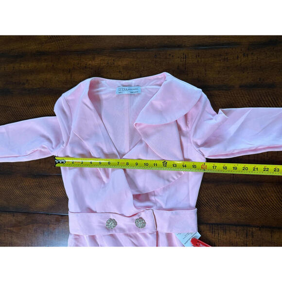 Mac Duggal 55692 Light Pink Ruffled Faux Tuxedo Mini Dress - Size 2 MSRP $348 - Picture 6 of 8